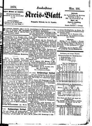 Frankensteiner Kreisblatt vom 18.12.1878