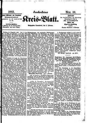 Frankensteiner Kreisblatt on Feb 3, 1883