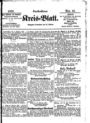 Frankensteiner Kreisblatt on Feb 24, 1883