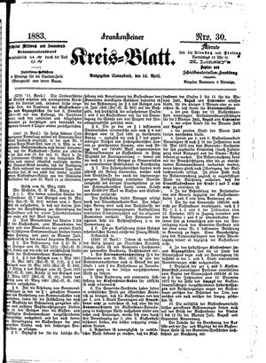 Frankensteiner Kreisblatt vom 14.04.1883