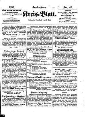 Frankensteiner Kreisblatt on May 26, 1883