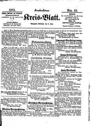 Frankensteiner Kreisblatt vom 06.06.1883