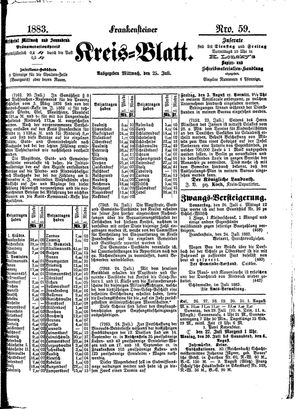 Frankensteiner Kreisblatt vom 25.07.1883