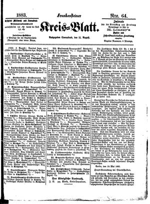 Frankensteiner Kreisblatt on Aug 11, 1883