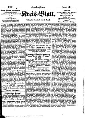 Frankensteiner Kreisblatt on Aug 25, 1883