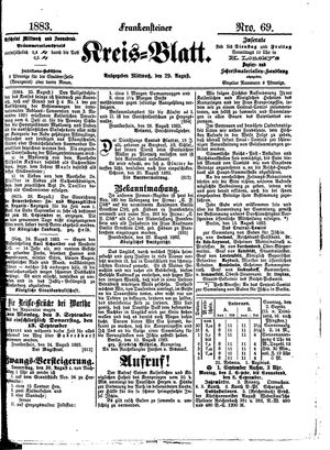 Frankensteiner Kreisblatt vom 29.08.1883