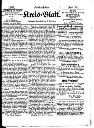 Frankensteiner Kreisblatt on Sep 8, 1883