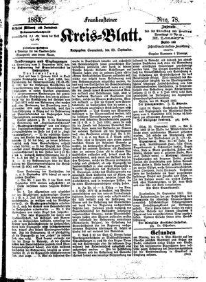 Frankensteiner Kreisblatt vom 29.09.1883
