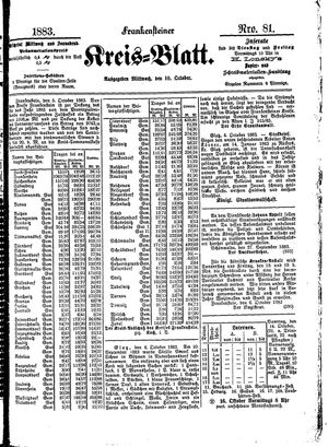 Frankensteiner Kreisblatt vom 10.10.1883