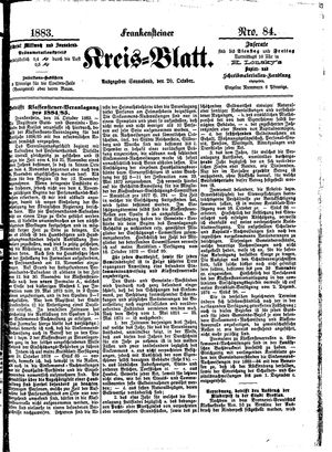 Frankensteiner Kreisblatt vom 20.10.1883