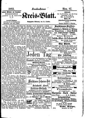Frankensteiner Kreisblatt vom 31.10.1883
