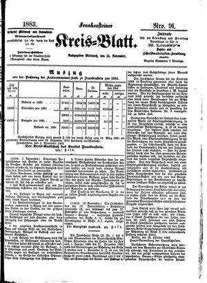 Frankensteiner Kreisblatt vom 14.11.1883