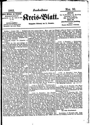 Frankensteiner Kreisblatt vom 21.11.1883