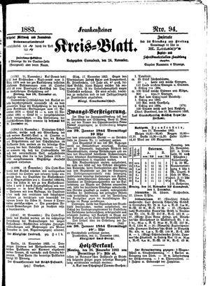Frankensteiner Kreisblatt on Nov 24, 1883