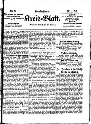 Frankensteiner Kreisblatt on Nov 28, 1883