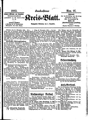 Frankensteiner Kreisblatt on Dec 5, 1883