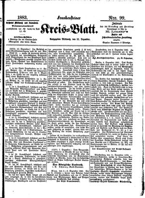 Frankensteiner Kreisblatt vom 12.12.1883