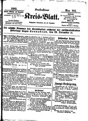 Frankensteiner Kreisblatt vom 22.12.1883