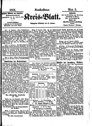 Frankensteiner Kreisblatt on Jan 16, 1884