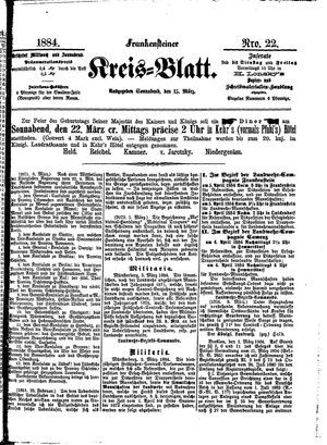 Frankensteiner Kreisblatt on Mar 15, 1884