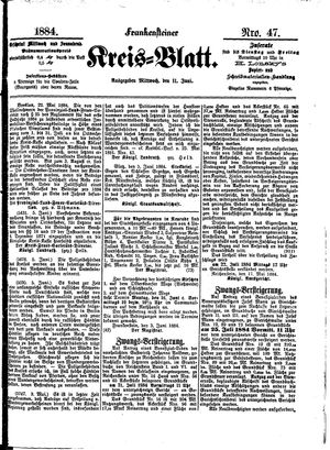 Frankensteiner Kreisblatt vom 11.06.1884