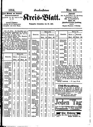 Frankensteiner Kreisblatt vom 26.07.1884