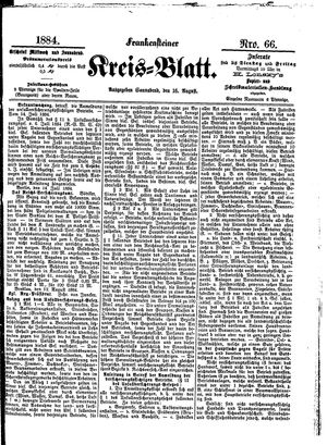 Frankensteiner Kreisblatt on Aug 16, 1884