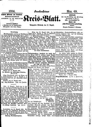 Frankensteiner Kreisblatt vom 27.08.1884