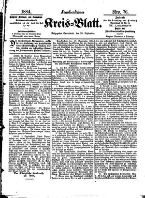Frankensteiner Kreisblatt vom 20.09.1884
