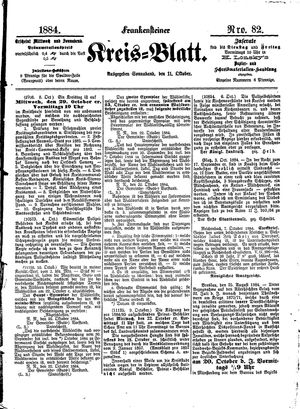 Frankensteiner Kreisblatt on Oct 11, 1884
