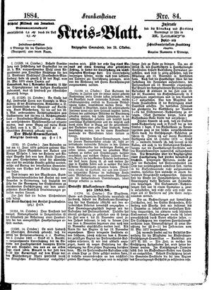 Frankensteiner Kreisblatt on Oct 18, 1884