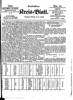 Frankensteiner Kreisblatt on Oct 22, 1884