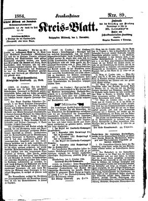 Frankensteiner Kreisblatt vom 05.11.1884