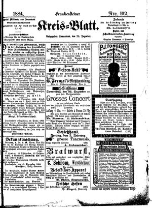 Frankensteiner Kreisblatt vom 20.12.1884