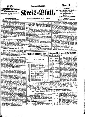 Frankensteiner Kreisblatt vom 21.01.1885