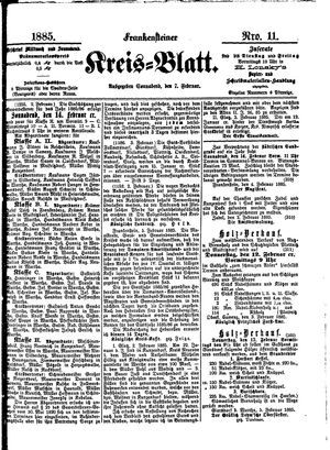 Frankensteiner Kreisblatt vom 07.02.1885