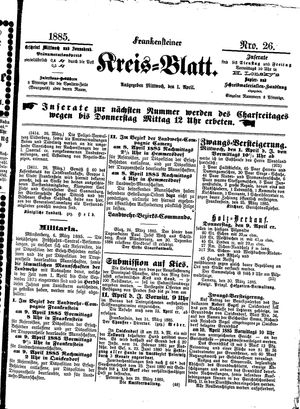 Frankensteiner Kreisblatt vom 01.04.1885