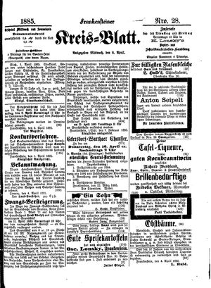 Frankensteiner Kreisblatt on Apr 8, 1885