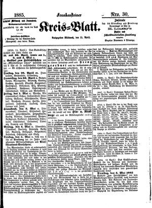 Frankensteiner Kreisblatt on Apr 15, 1885