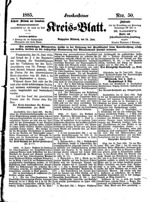 Frankensteiner Kreisblatt vom 24.06.1885