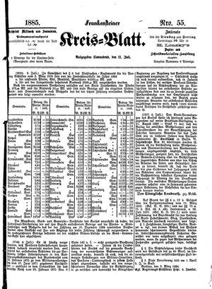 Frankensteiner Kreisblatt vom 11.07.1885