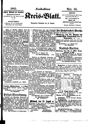 Frankensteiner Kreisblatt vom 19.08.1885