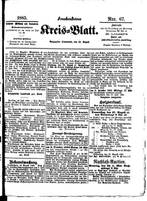 Frankensteiner Kreisblatt on Aug 22, 1885