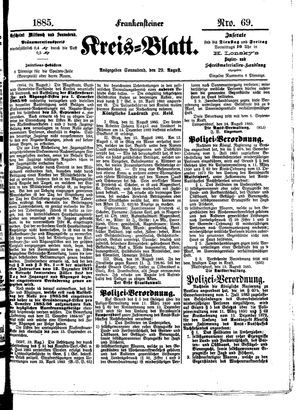 Frankensteiner Kreisblatt vom 29.08.1885