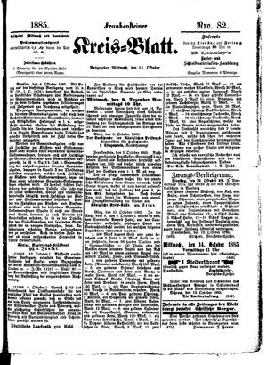 Frankensteiner Kreisblatt on Oct 14, 1885