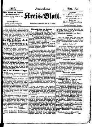 Frankensteiner Kreisblatt vom 17.10.1885