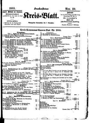 Frankensteiner Kreisblatt vom 07.11.1885