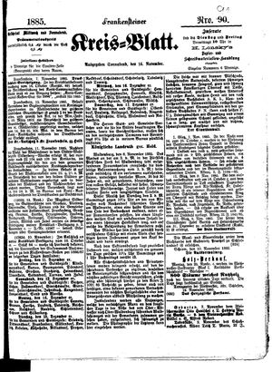 Frankensteiner Kreisblatt vom 14.11.1885