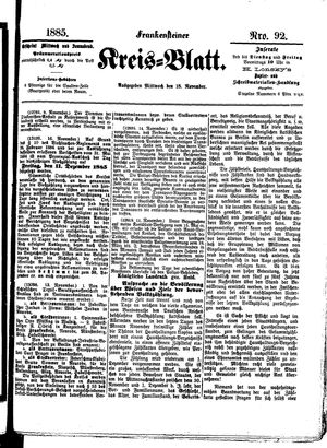 Frankensteiner Kreisblatt vom 18.11.1885