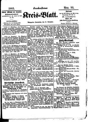 Frankensteiner Kreisblatt vom 21.11.1885